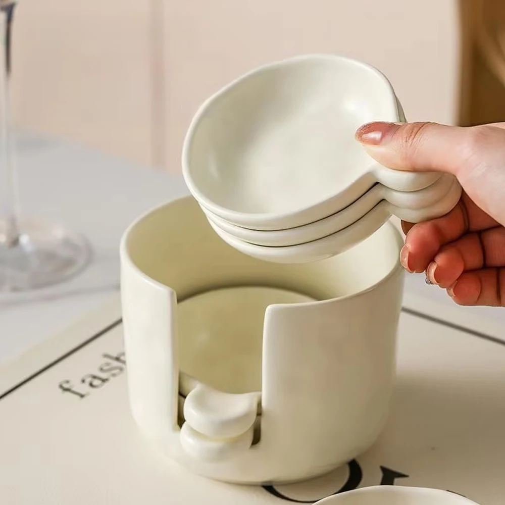 Round Irregular Seasoning Dish Set Nordic Hot Pot Sauce Dip Vinegar Dishes Storage Plate Kitchen Condiment Serving Dish Set