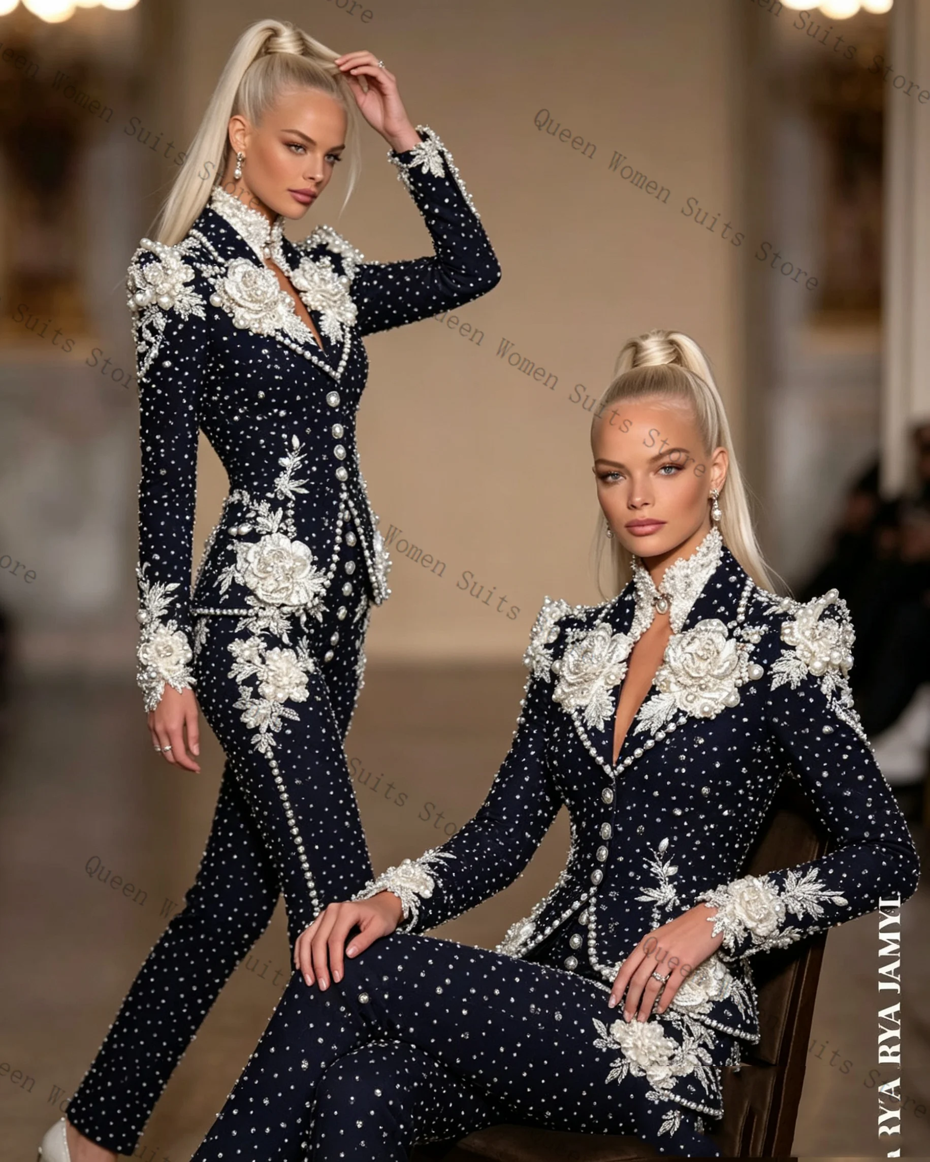 Conjunto de traje de lujo con  - Women Luxury Formal Wear reseña y precio