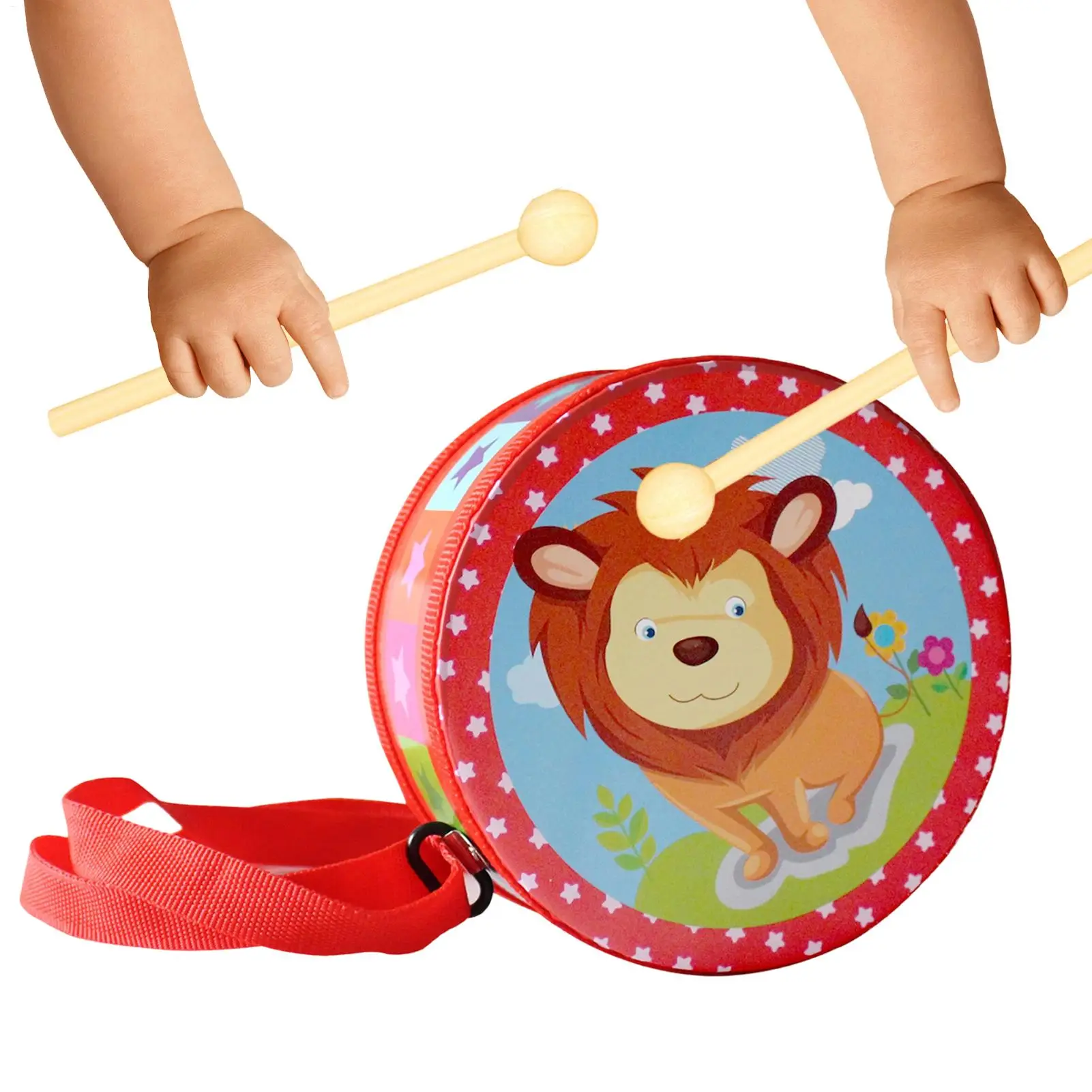 Kids Drum Ritme Ontwikkeling Spel 5.9in Verstelbare Riem Speelgoed Instrumenten Set Voor 2-5 Jaar Oude Jongen meisje Vroege Onderwijs Verjaardag