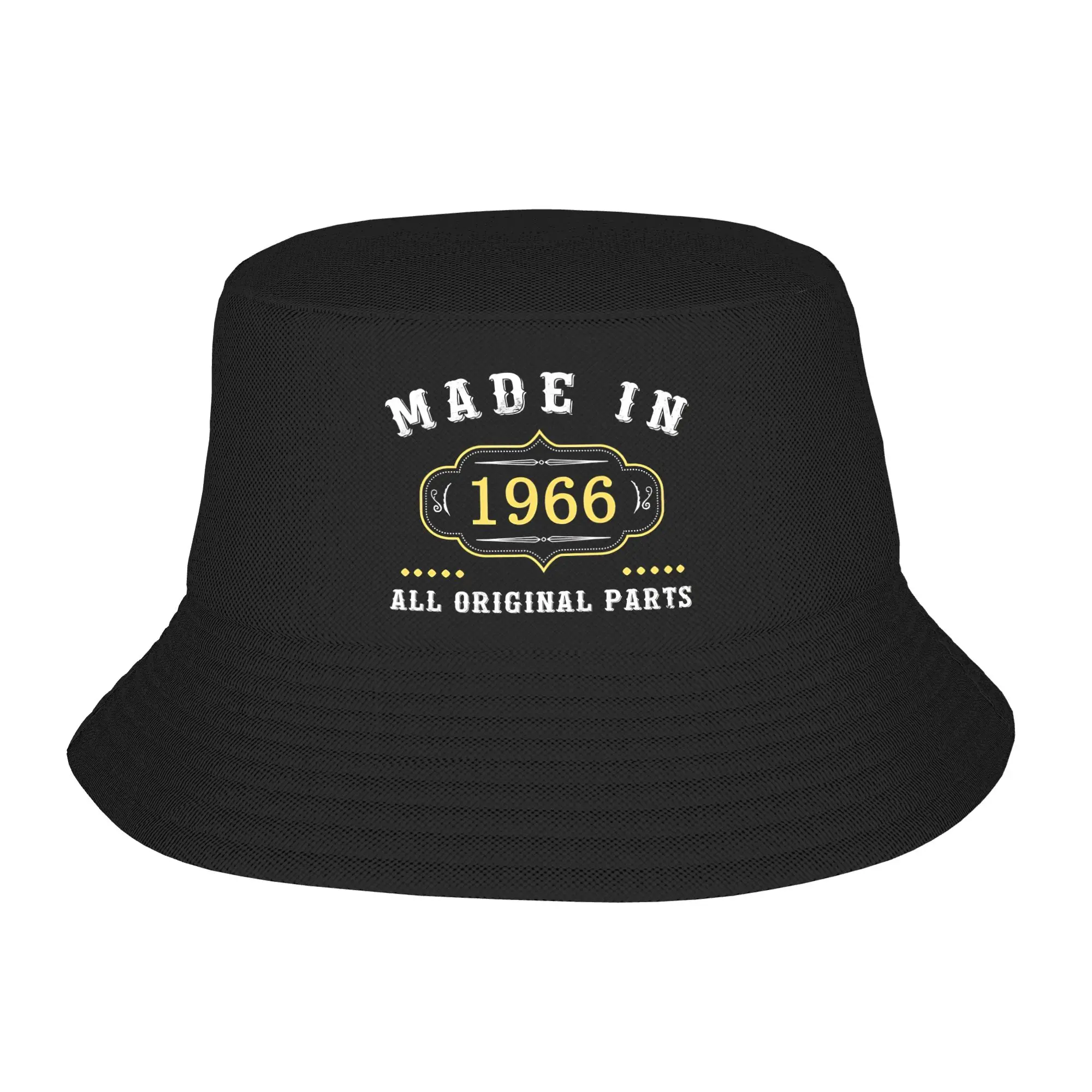 Born in 1966 vintage age 60 years old funny 60th birthday Bucket Hats for Women Summer Vocation  Bob Hats for Outdoor Caps