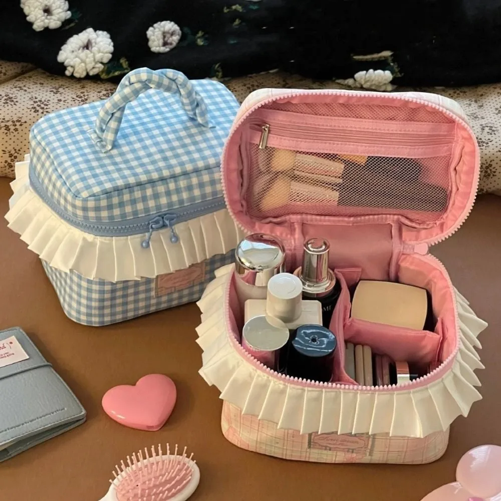 Sac à cosmétiques Portable couleur Dopamine, étui carré Kawaii pour cosmétiques, étui de rangement, trousse de toilette à fermeture éclair pour dames