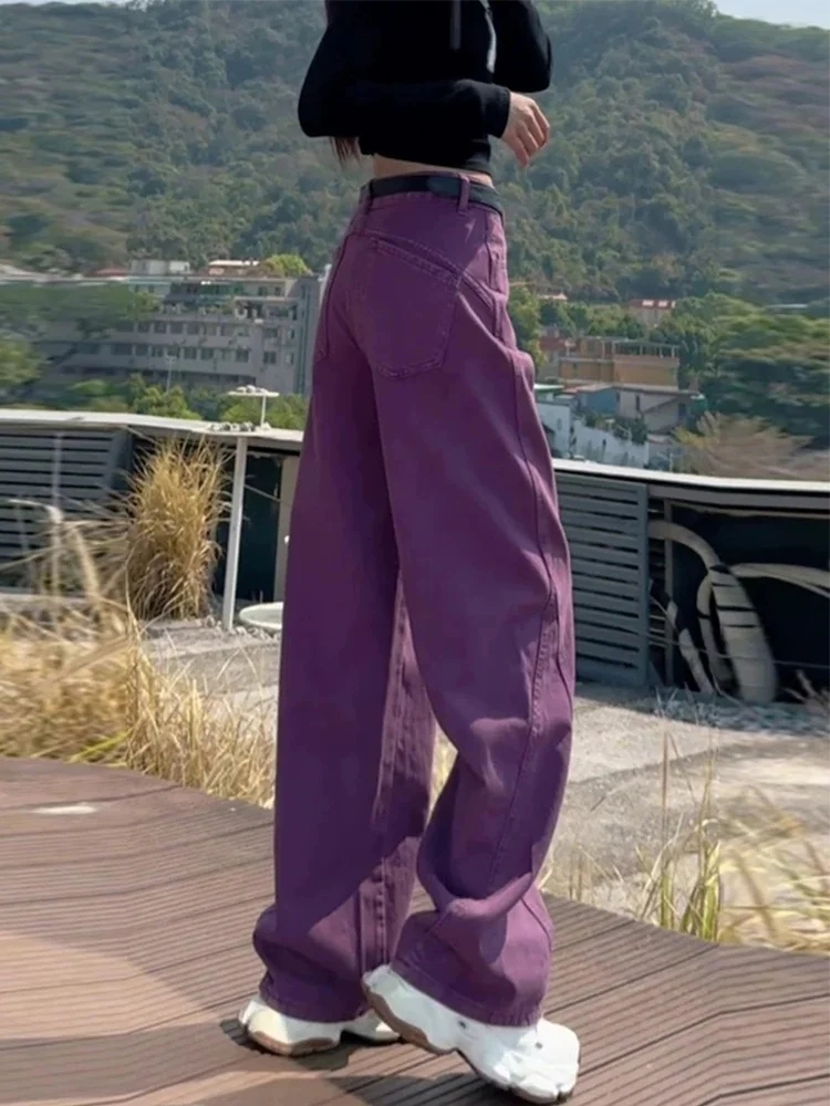 

Женские джинсы с высокой талией и широкими штанинами в стиле ретро, свободного кроя, стройнящие, для фигуры типа «груша», повседневные, прямого кроя