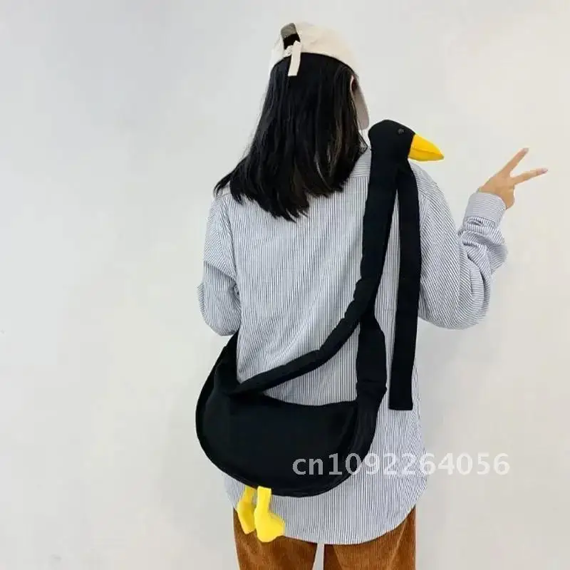 

Silly Goose Bag Girls Canvas Youth Cross Bag Cute Duck Diagonal Version Messenger Shoulder Casual Bags Fashion Tote Women Packs