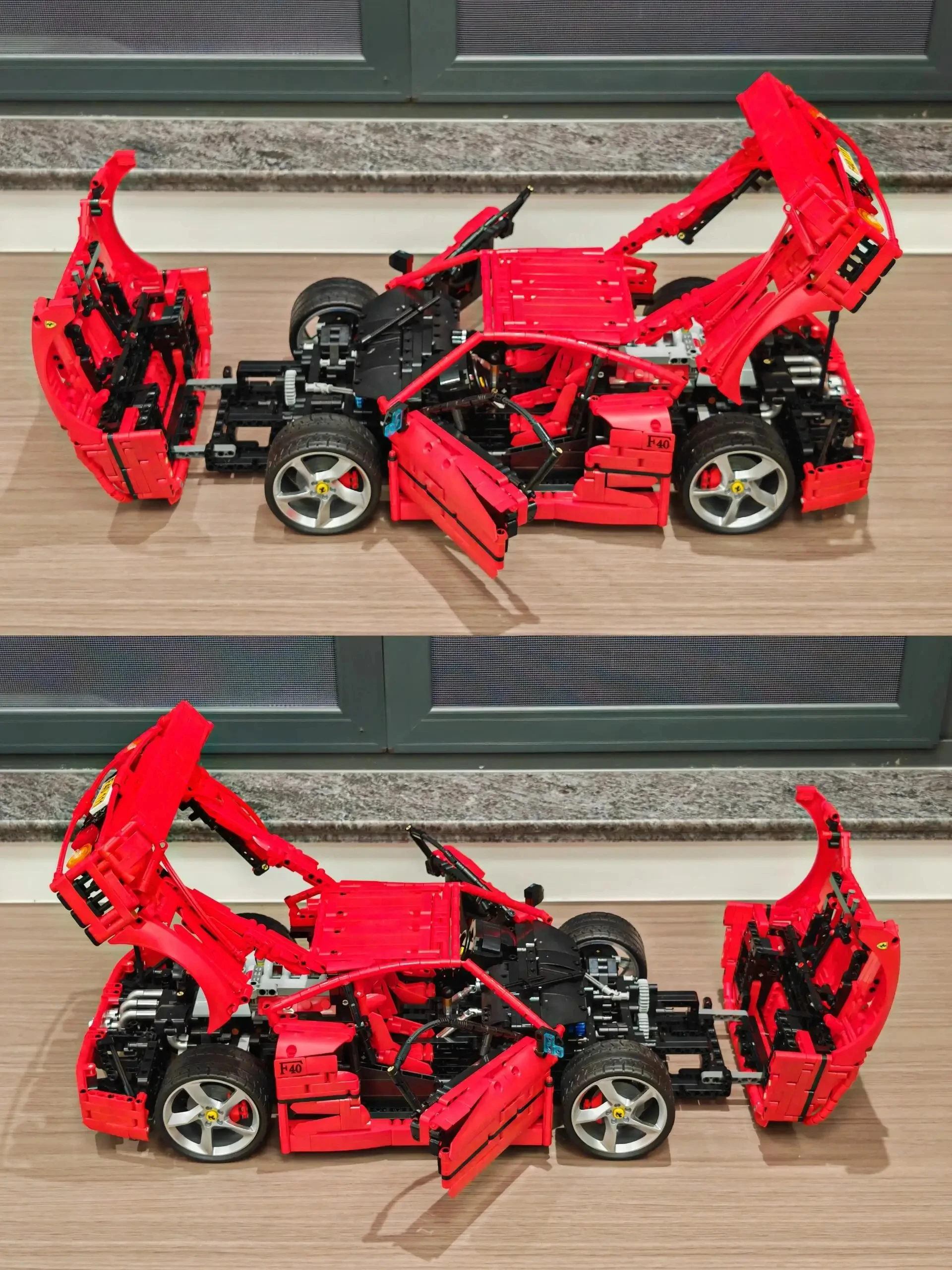Technical JD017 Red Super SportsCar F40 Compatible MOC-140629 Car Building Blocks Bricks Educational Puzzle Toys Birthday Gifts view 2