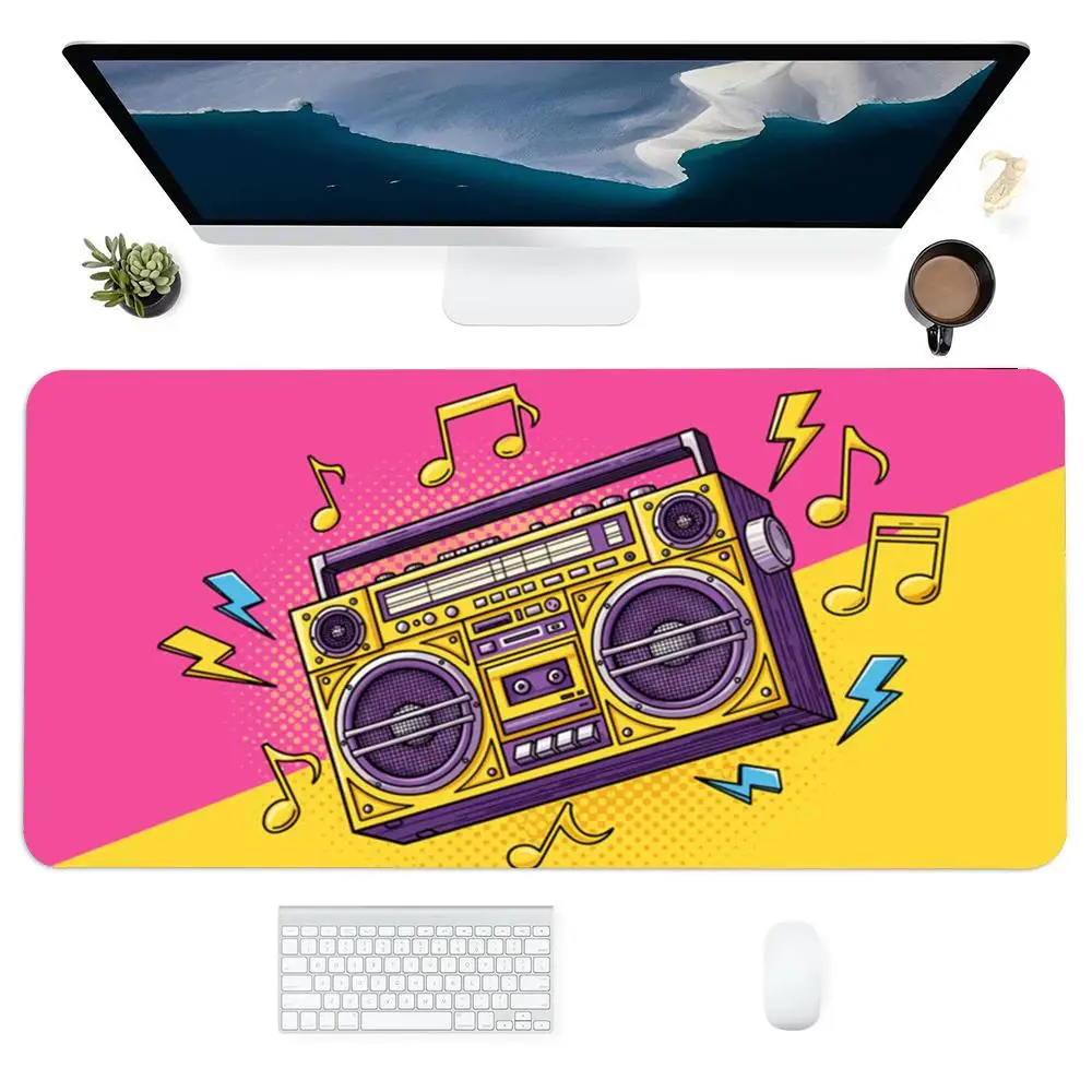 Retro Boombox Radio Colorful Graffiti Style Fit Laptop Bedroom Learning Game Card Pad