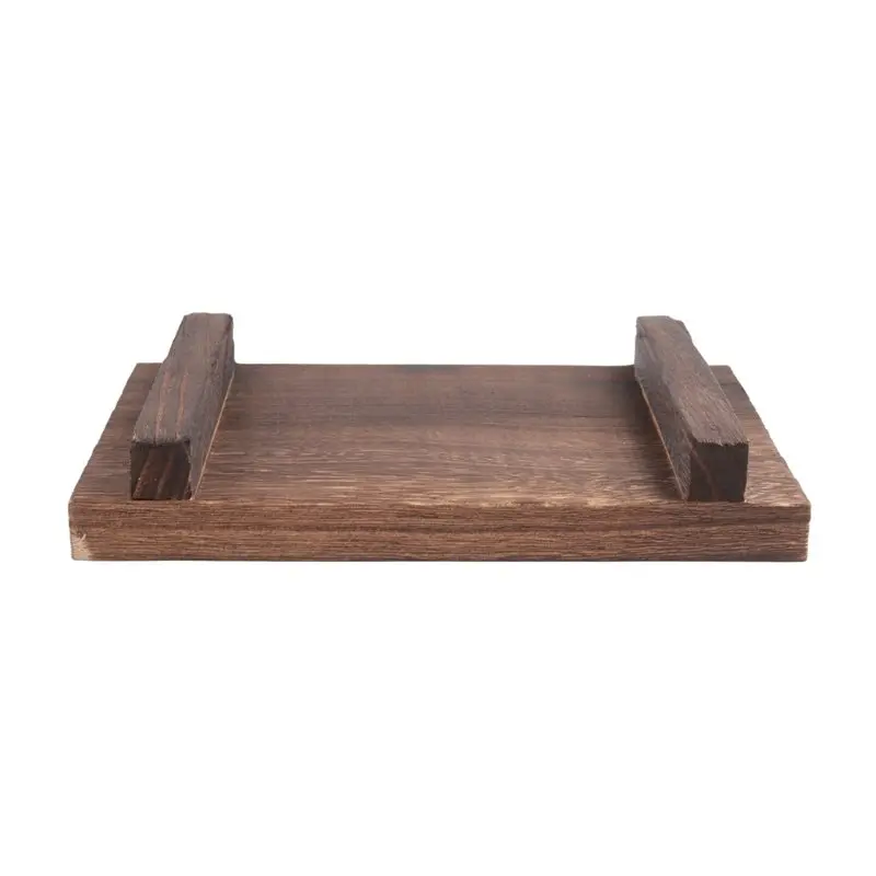 B84B-Wood Pedestal Soap Stand Bathroom Kitchen Countertop Tray Farmhouse Wood Riser Soap Dish Plants Holder