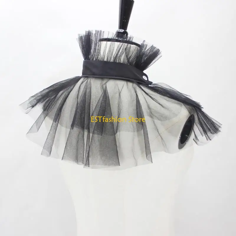 y5gc-donne-maglia-increspato-falso-collare-del-basamento-a-strati-tulle-bottone-collo-ruff-pagliaccio-girocollo
