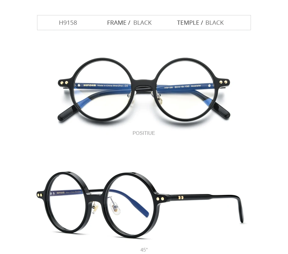 HEPIDEM Acetat Brille Rahmen Männer Marke Designer Runde Frauen Nerd Brillen japanische handgemachte Brille Vintage Brillen 9158 – Detail 13