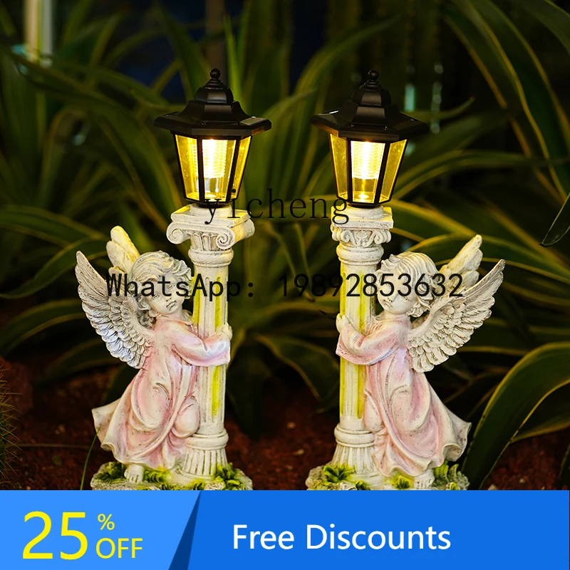 

European Angel Ornament Large Resin Solar Garden Garden Decoration Outdoor Landscape