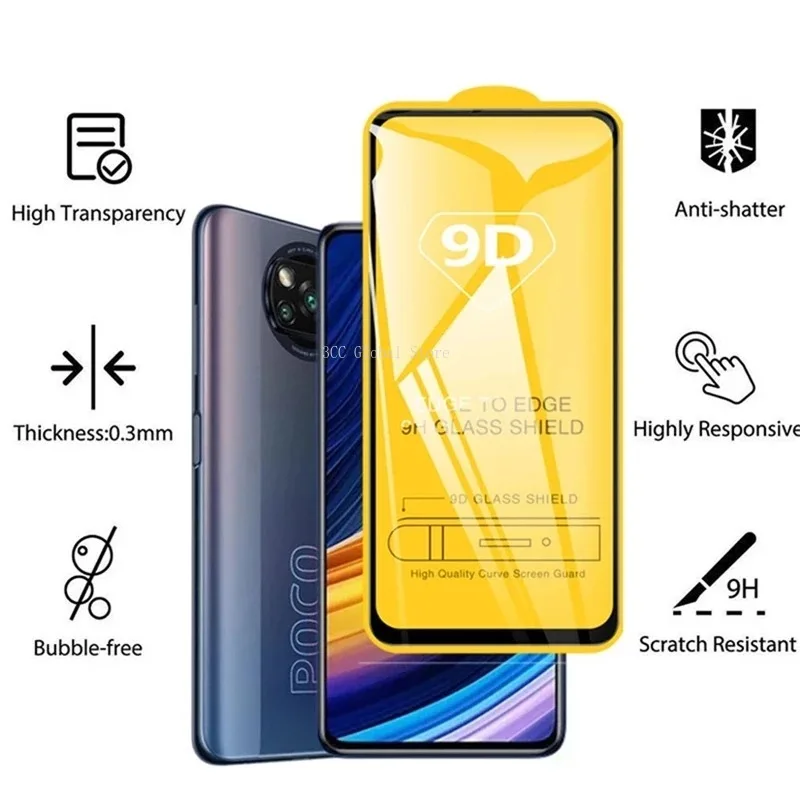 9D Tempered Glass for Xiaomi Redmi 12C 9T Note 7 8T 8 9 Pro 4G 9S 9 10 Pro 10s 11s 11T 11 Lite 12 Pro 12s 5G NE Screen Protector