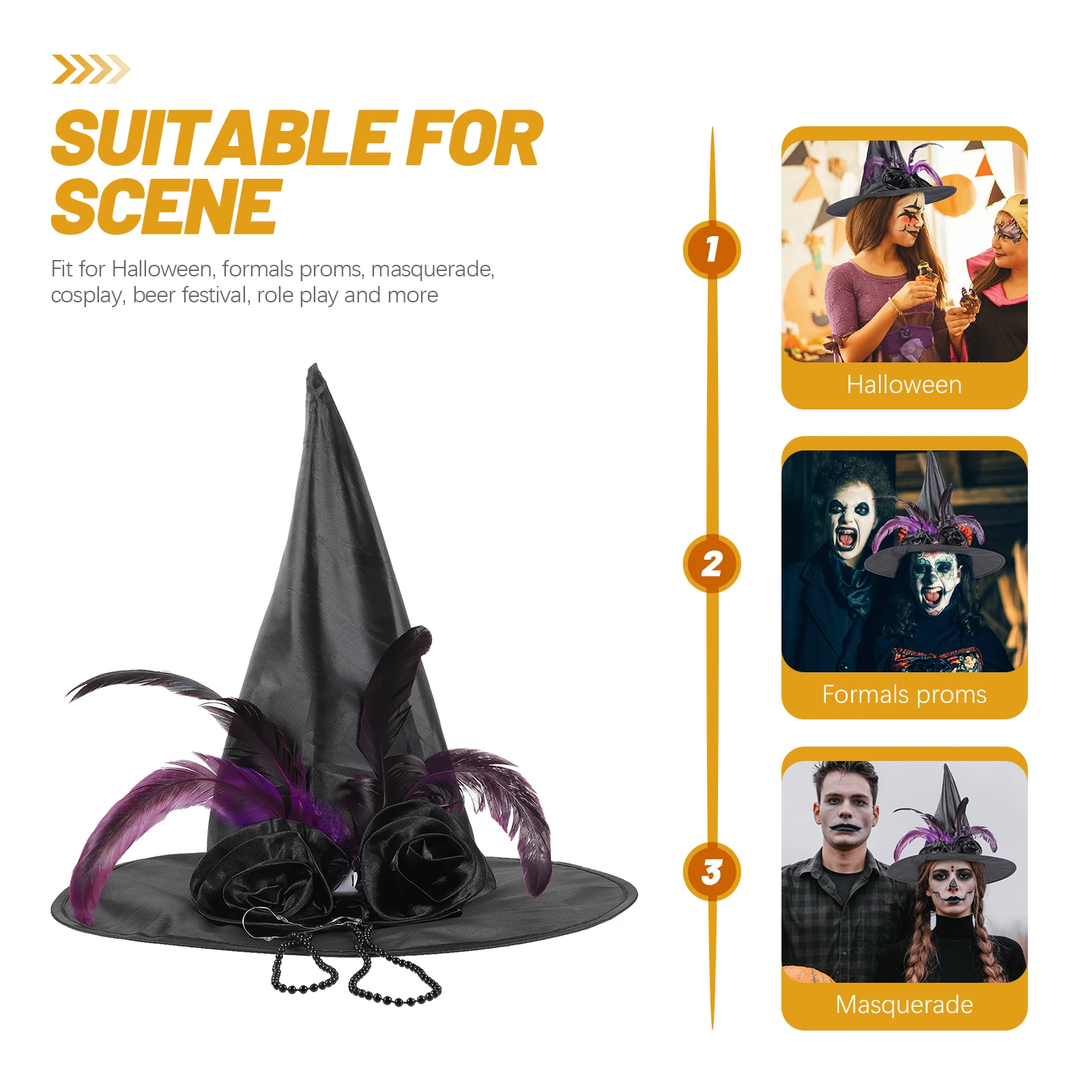 

Wizard Hat Vintage Decor Masquerade Prom Party Costume Headwear Plastic Magician Women Halloween Woman Top Hats