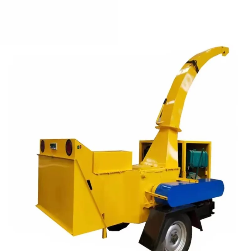 Woodworking Machinery High Output Large Capacity and High Strength Sawmill Diesel Engine Branch Crusher Wood Shredder Chipper