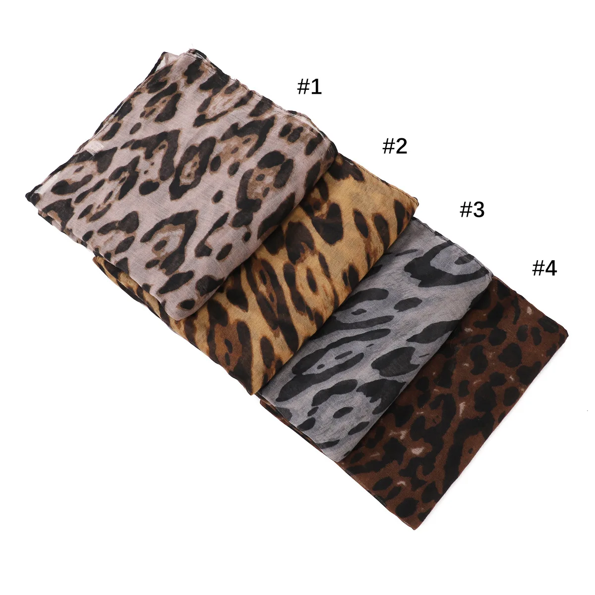 Big Size Classic Leopard Print Headscarf Bandanas Muslim Women Trendy Voile Soft Hijab Shawls Popular Style Long Scarf Headwraps