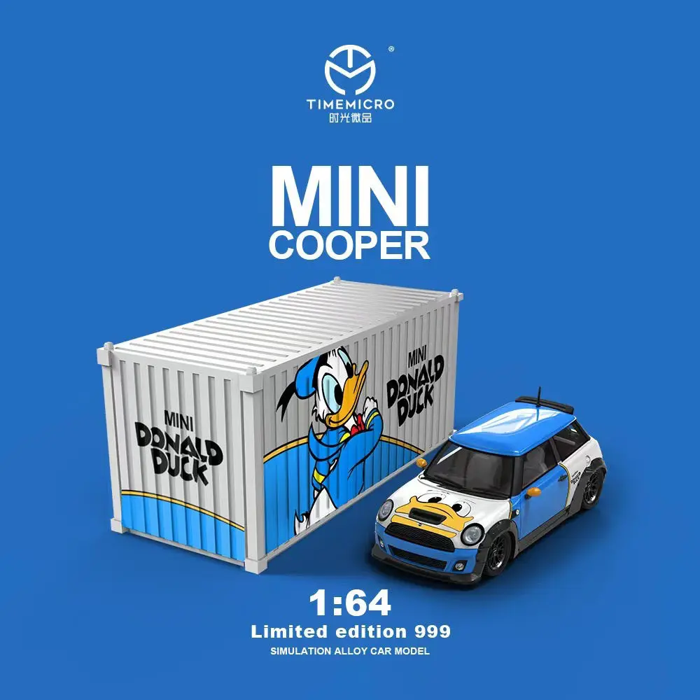 

TimeMicro1:64 MINI COOPER Donald Duck Container Set Simulation Alloy Automobile Model