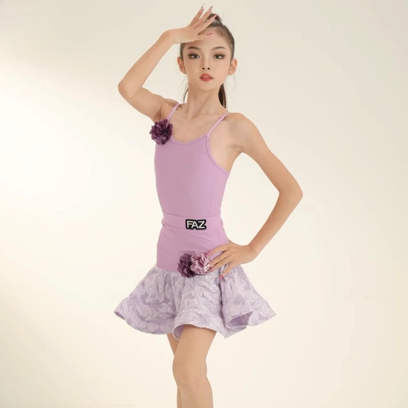 

Spring and summer new Latin dance costumes children's and women's dance costumes popular large skirt and practice suit sets