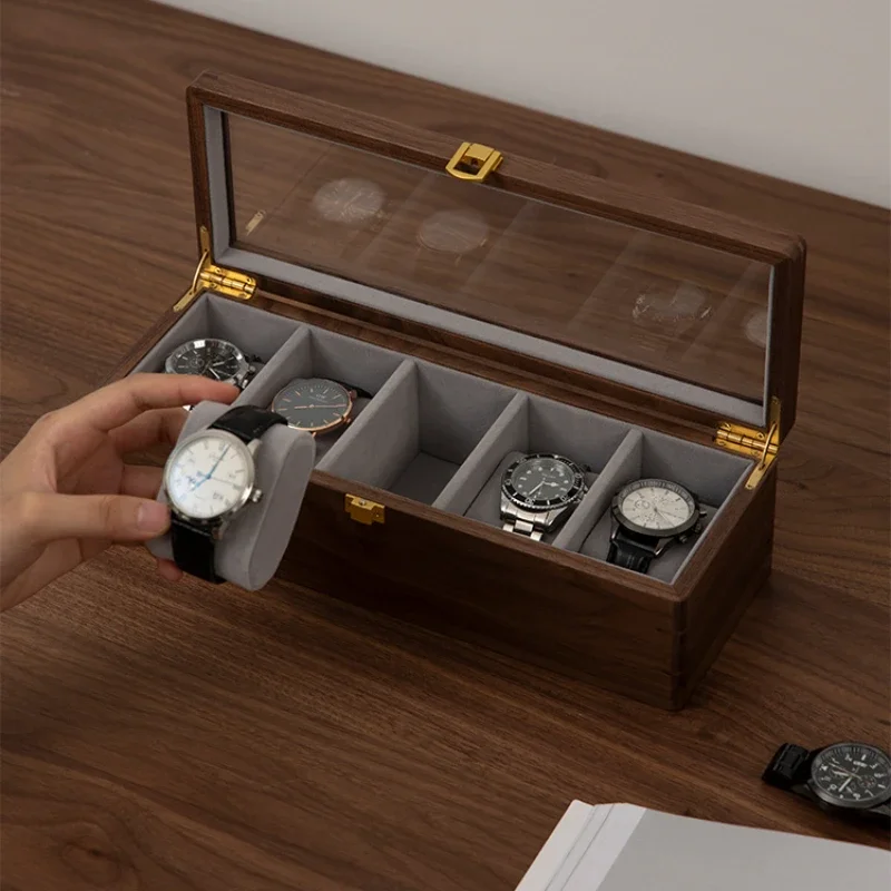 

Solid Wood Watch Storage Box Luxurious Organizer for Displaying Watches High-End Wooden Watch Case for Collectors