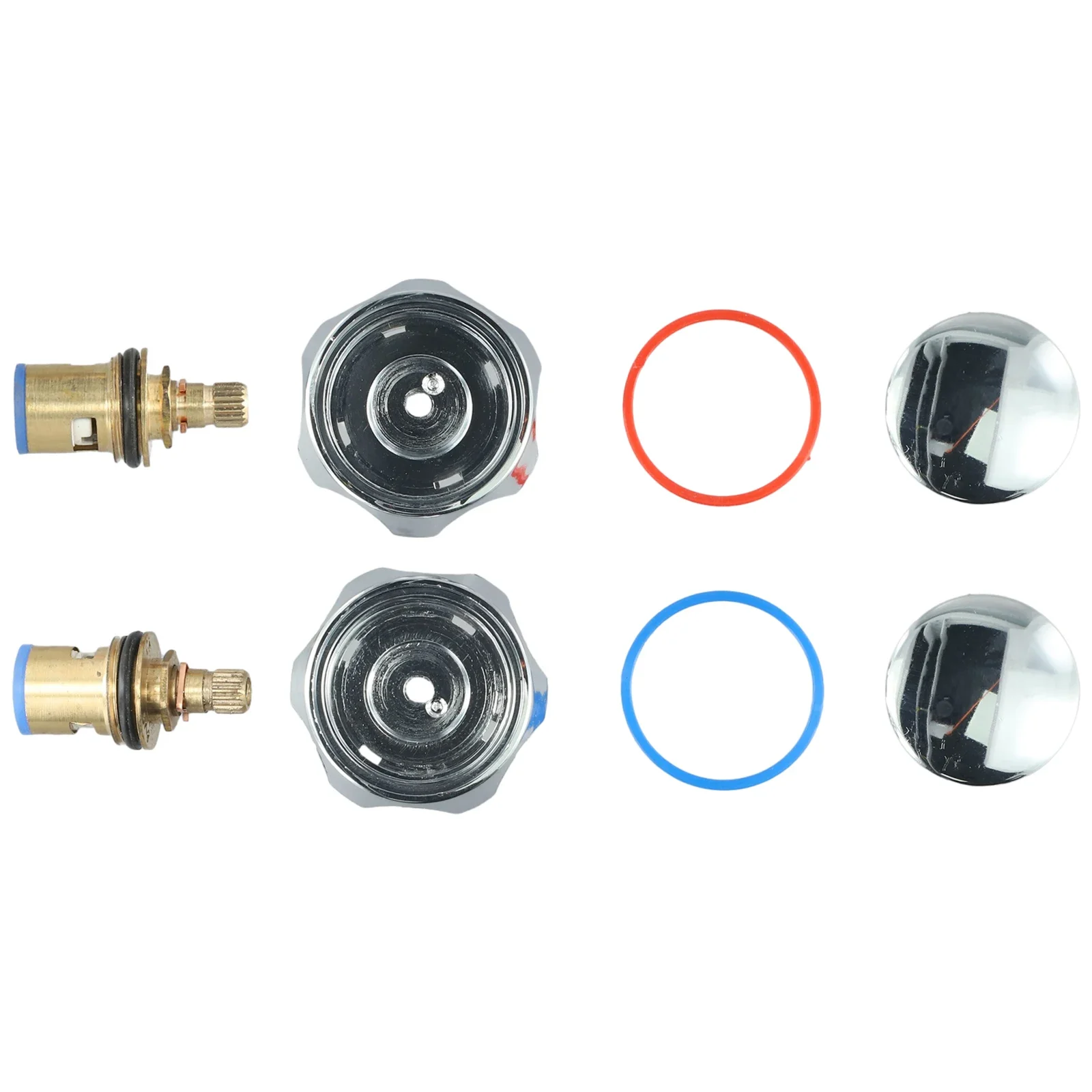 Hot Cold Faucet Tap Handle Knob Copper Valve Tap Reviver Conversion Kit 1/2 Inches -=Heads -=Thread -=Basin Sink Washer