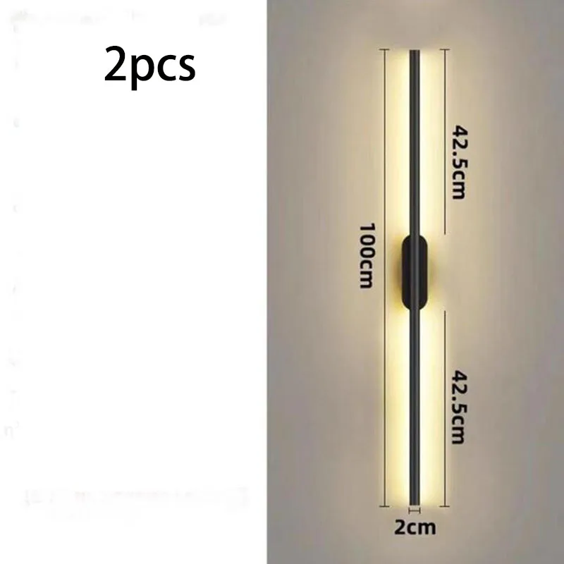 Простые современные светодиодные настенные светильники с длинной полосой для гостиной, кабинета, спальни, прикроватной тумбочки, коридора, прохода, гостиной, зала, лампы, внутреннее освещение