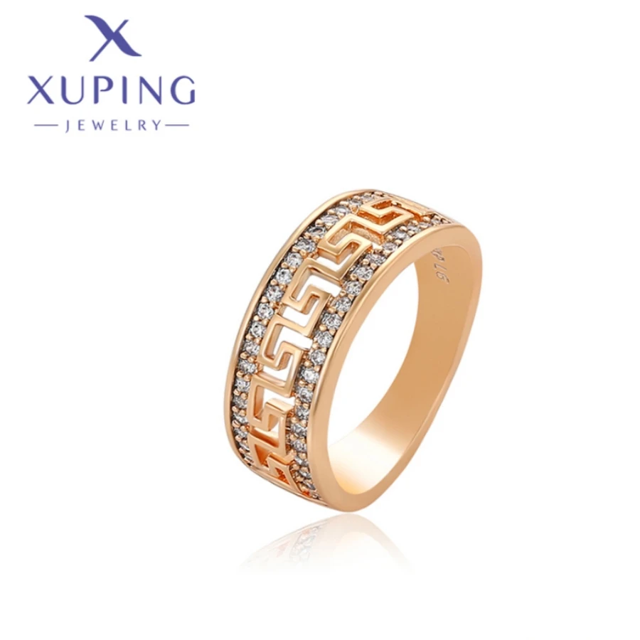 Xuping Jewelry New Trendy Exquisite Colourful Zircon Gold Color Rings for Women Wedding Birthday Girl Party Gifts X000883481