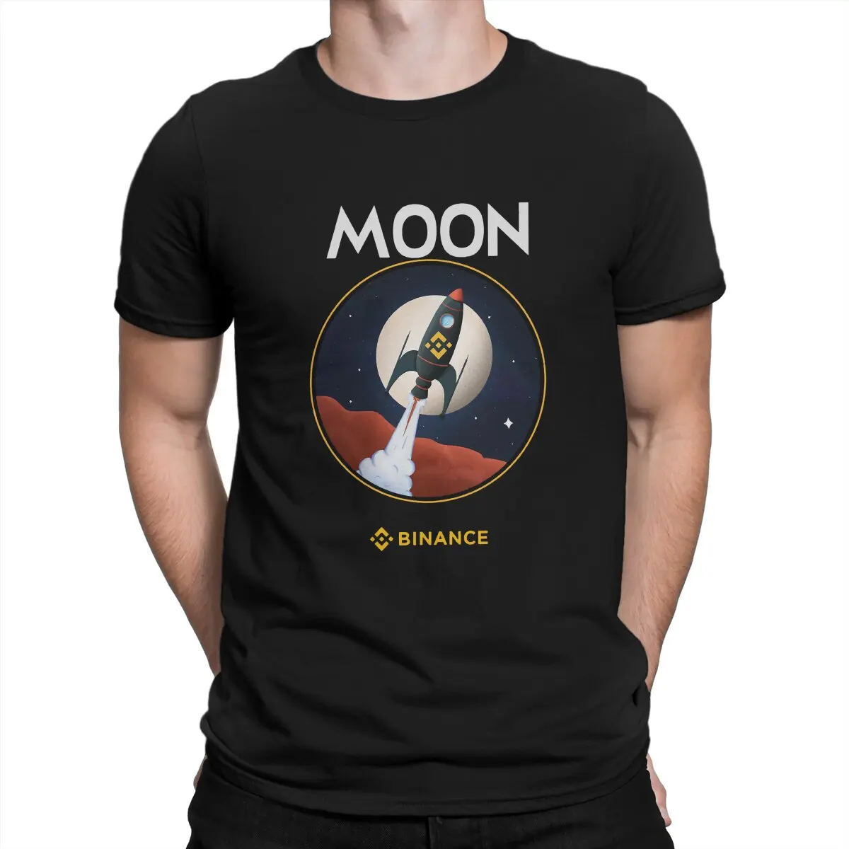 Binance-Camiseta de poliéster para hombre, camisa elegante con estampado moderno, BNB Moon Mission