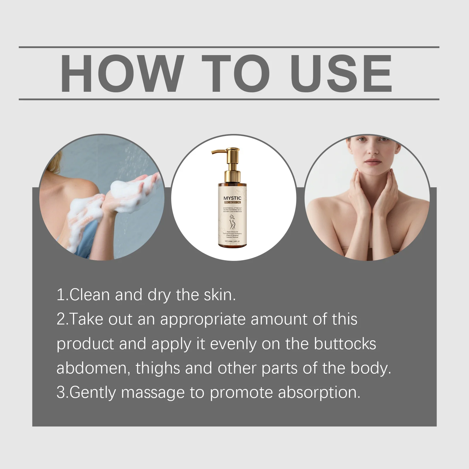 الاسترخاء زيت الجسم ترطيب تشديد رفع مكافحة السيلوليت استقرار استعادة اشراق توهج الفاخرة ثبات زيت الجسم #6