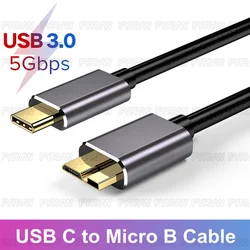 USB C to Micro B Cable USB 3.0 Type C 5Gbps Data Connector Adapter For Hard Drive Smartphone PC Type C Charger Camera Disk Cord