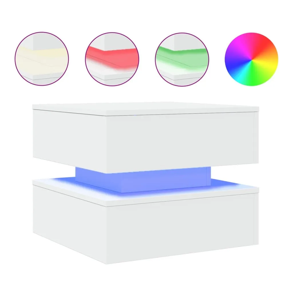 Tables de caféModerne Table basse carrée blanche en bois d'ingénierie meubles de salon de taille moyenne