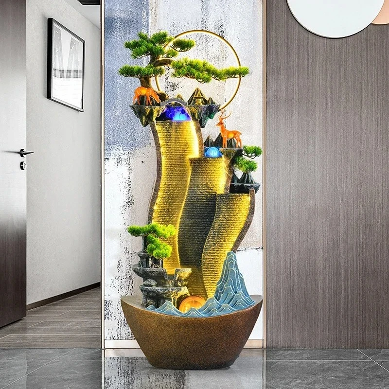 New Chinese-style circulating water fountain ornament  porch decoration office good things to attract wealth water curtain wall