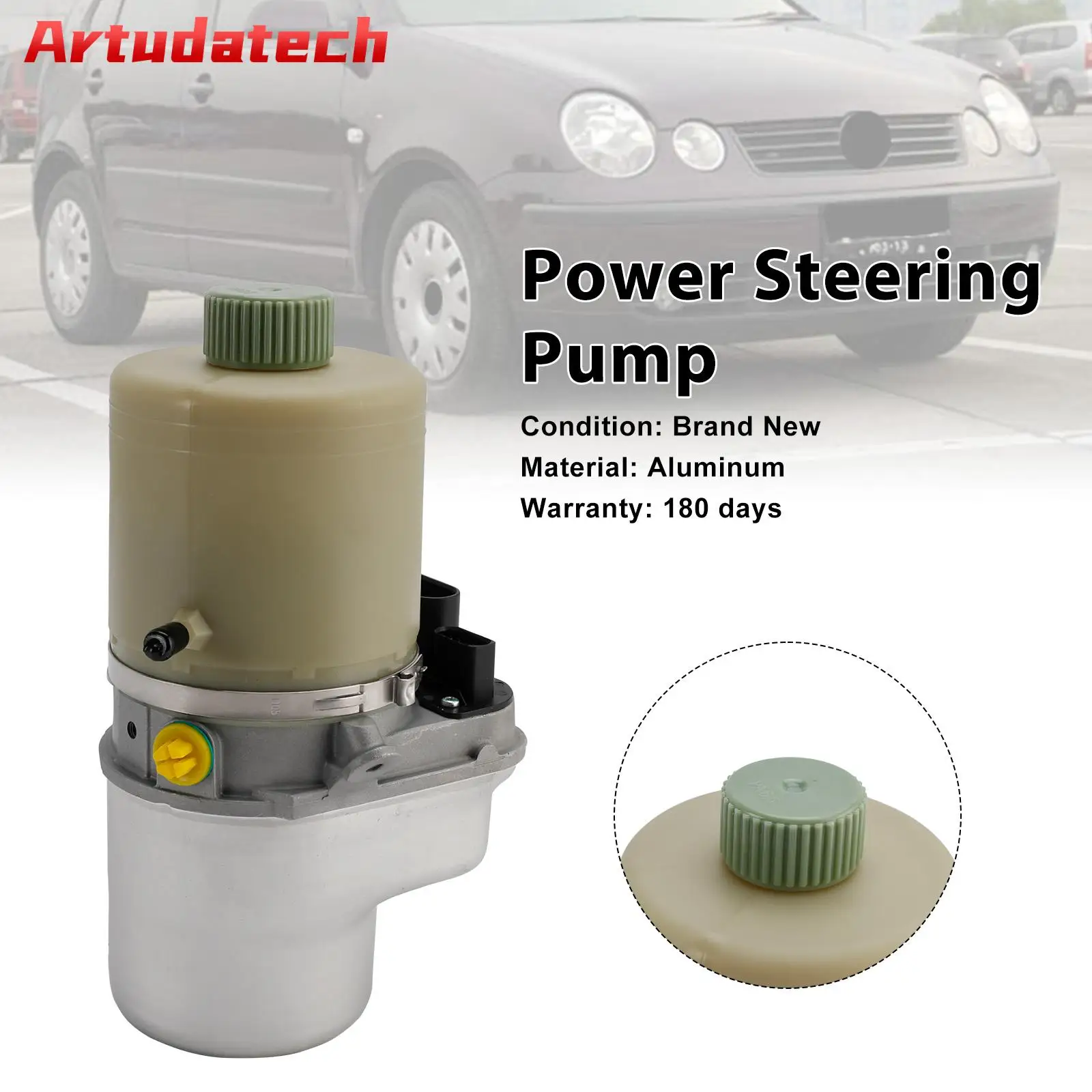 

Artudatech Power Steering Pump 6Q0423156AB Fit VW Polo Fox Fit for Skoda Fabia 2003 2004 2005 2006 2007 2008 2009