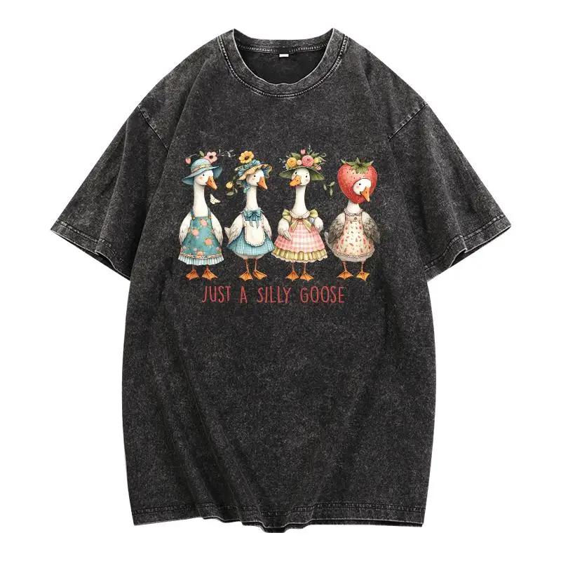 

Футболка Just A Silly Goose, забавная футболка с рисунком животных, милая одетая рубашка с принтом гуся, повседневный юмористический топ для женщин и мужчин