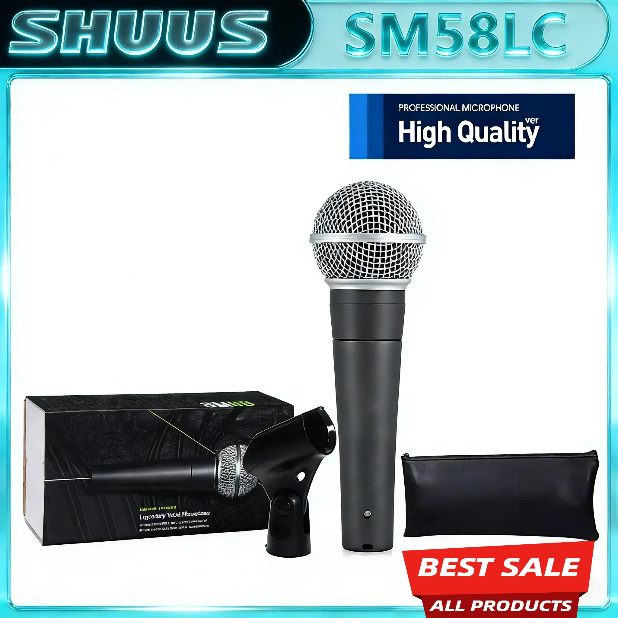 

Горячая распродажа: динамический кардиоидный микрофон SM58LC SM58S с металлическим корпусом, проводной, для караоке, живого вокала, выступлений на сцене.