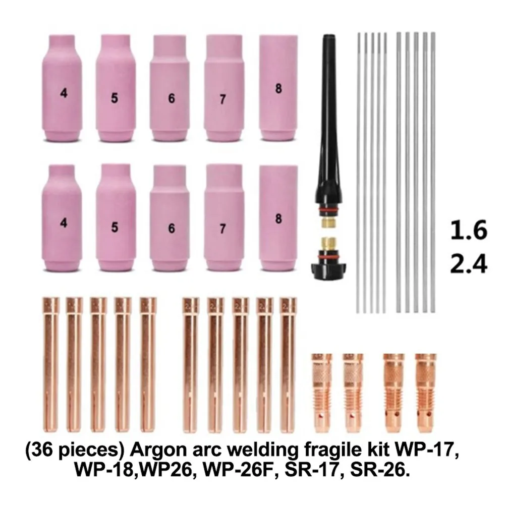 

Незаменимый элемент для сварочных работ | Набор из 36 расходных материалов для TIG-сварки