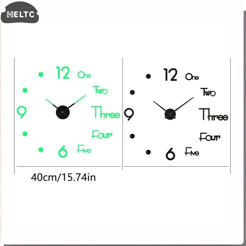 Luminous DIY Wall Clock Glow In The Dark Silent Non Ticking Perfect For Home Office Wall Decor