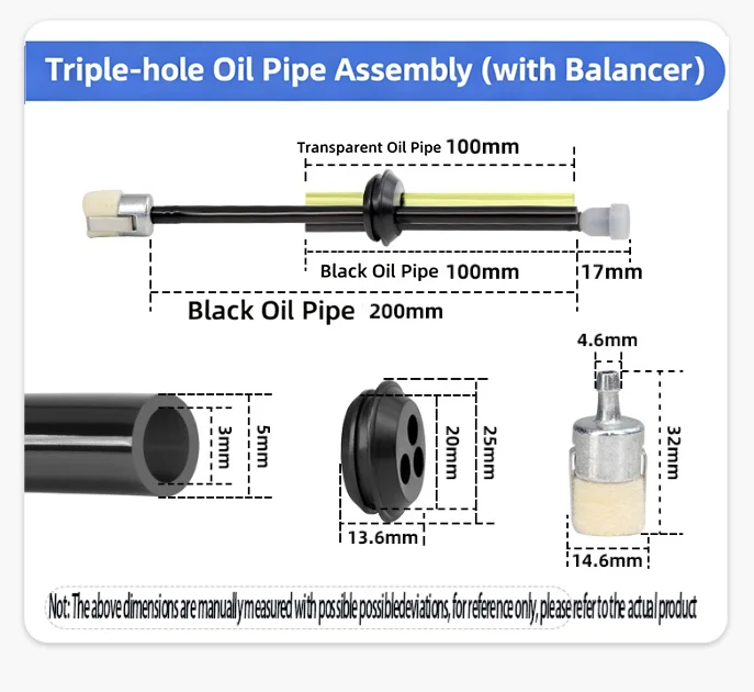 Kit de filtro de combustível universal de alta qualidade com mangueira de linha de combustível - peças de reposição para ferramentas elétricas de jardim