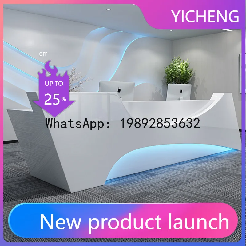 

Hys painted reception desk, consultation and guidance counter, custom-shaped company cashier counter