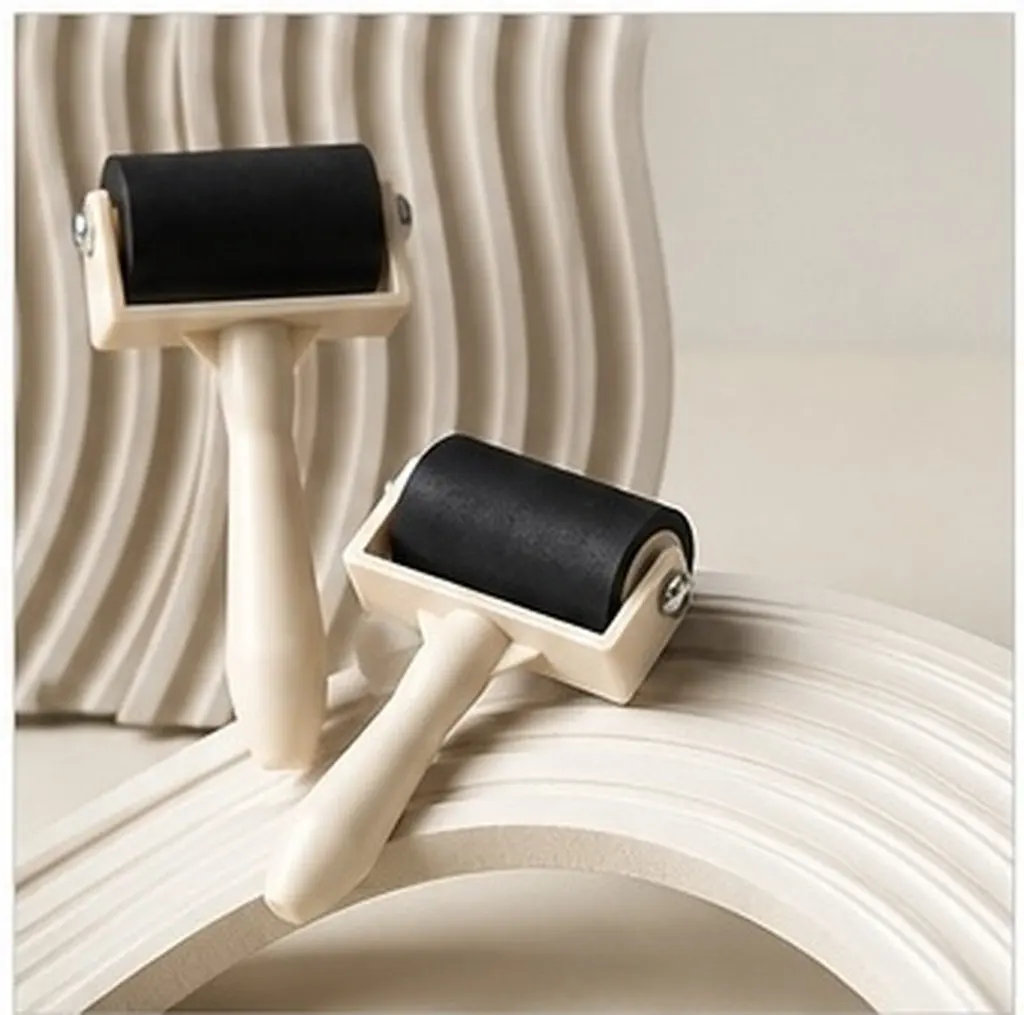 5Pcs Art Printmaking Roller Plastic Easy Clean Ink Roller for Printing Glue Application Smooth Rolling Surface Graphic