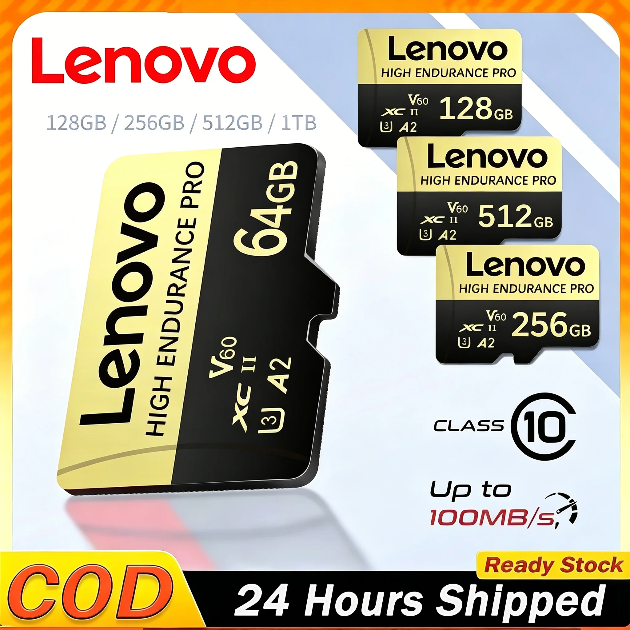Lenovo Extreme Pro SD Memory Card High Speed U3 V60 4K Full HD Micro SD Card 128GB 256GB 512GB TF Flash Cards For Phone Drone
