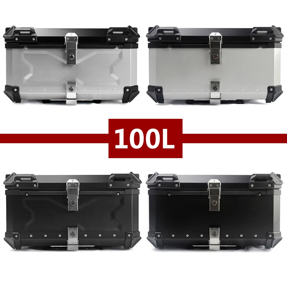 

100L Large Capacity Motorcycle Aluminum Box Universal Motorcycle Tail Box 100L Top Case Moto Rear Trunk Luggage Storage Box