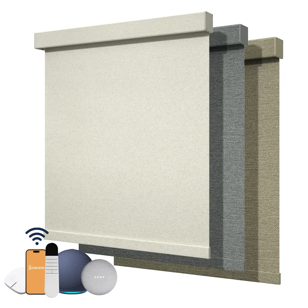 تصميم جديد مربع كاسيت 50% التعتيم الحراري معزول الحد من الضوضاء الستائر الدوارة الكهربائية الذكية لغرفة النوم #1