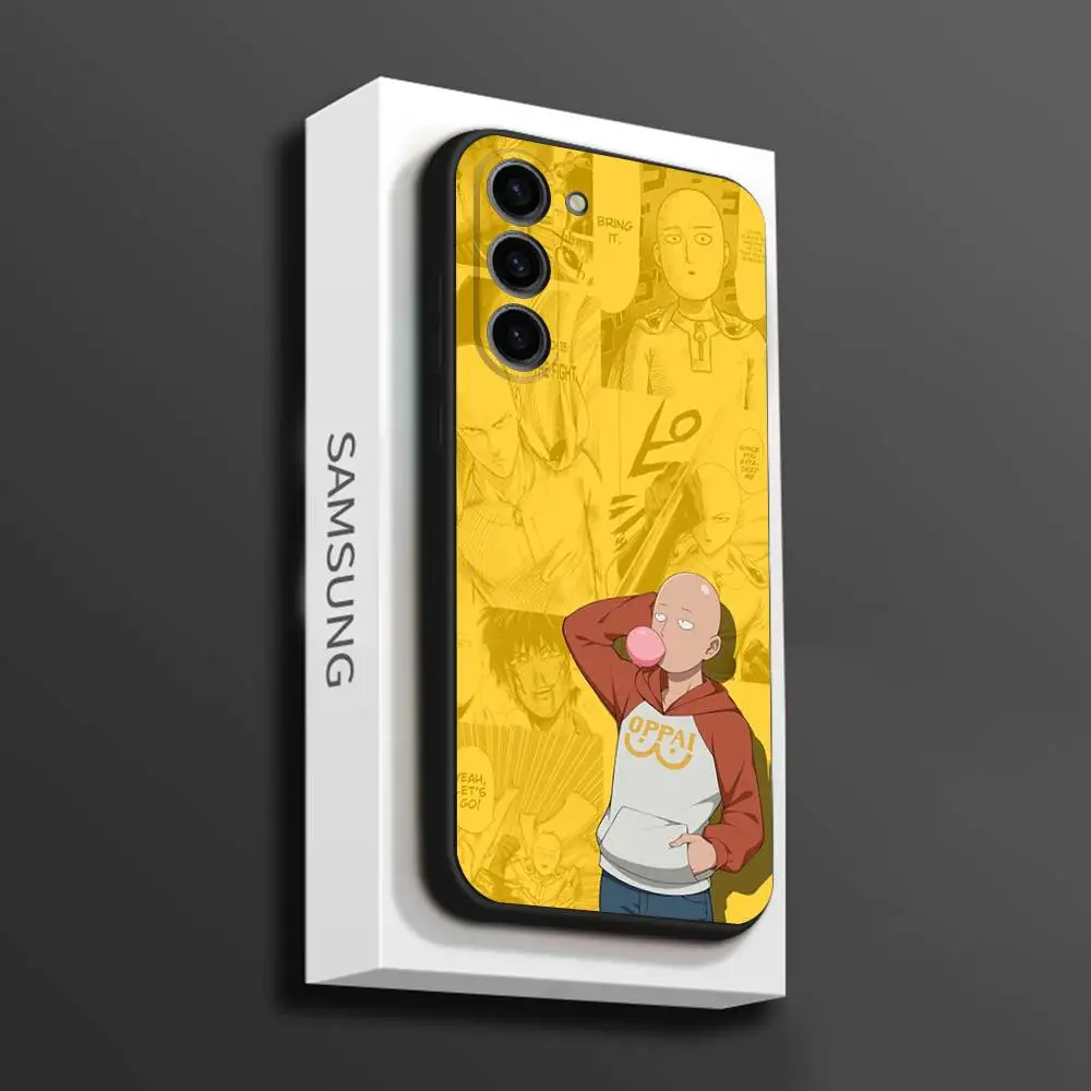 حافظة هاتف One P-Punch Man Saitama لهاتف سامسونج جالاكسي A 73,72,51,53,52,71,22,5G,Note,J7,8,9 غطاء أسود ناعم