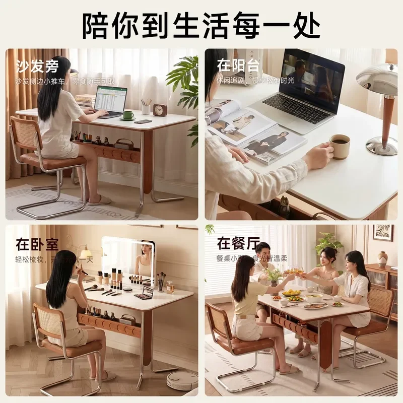 for Retro Solid Wood Desk 2026 New Student Home Computer Table Cream Antique Bauhaus Rock Slab Dining Table