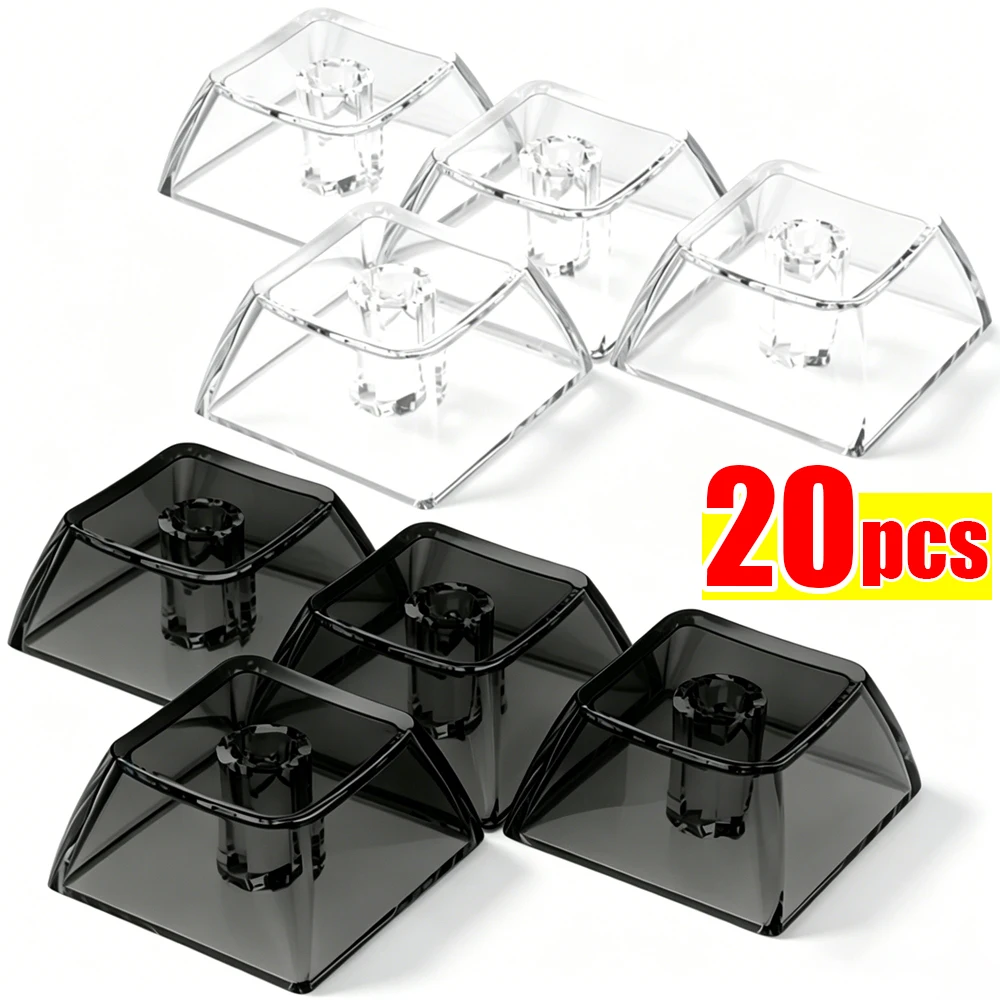 10/20PCS Crystal Transparent Keycaps Universal Mechanical Keyboard Keycap Custom Blank Cover DIY Key Cap for Cherry MX Switches