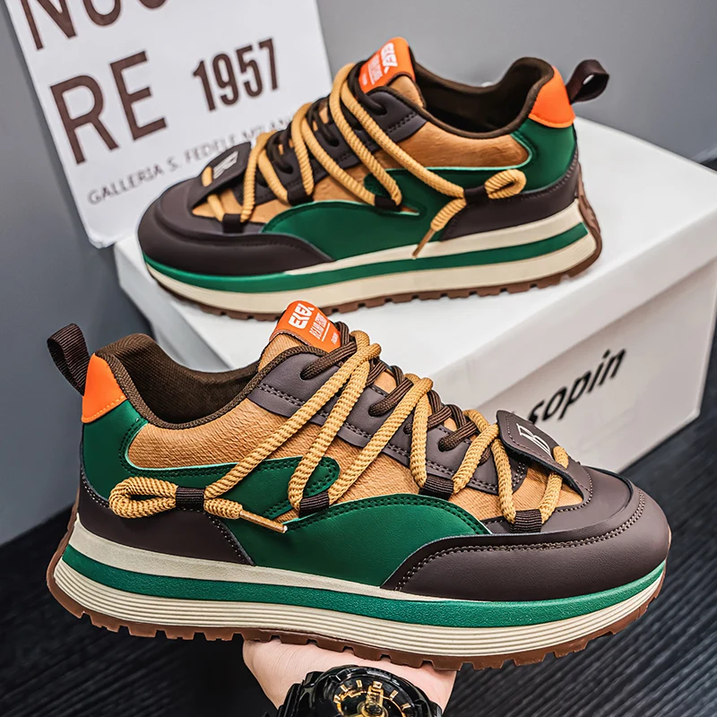 

Мужская обувь, весенняя повседневная уличная модная популярная обувь для папы, износостойкая универсальная модная трендовая спортивная обувь в кампусном стиле