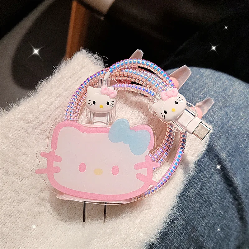 Cute Kitty For Apple 14 data cable protection case is applicable to iPhone 13 charger 20w ipad9 mobile phone cable anti-break