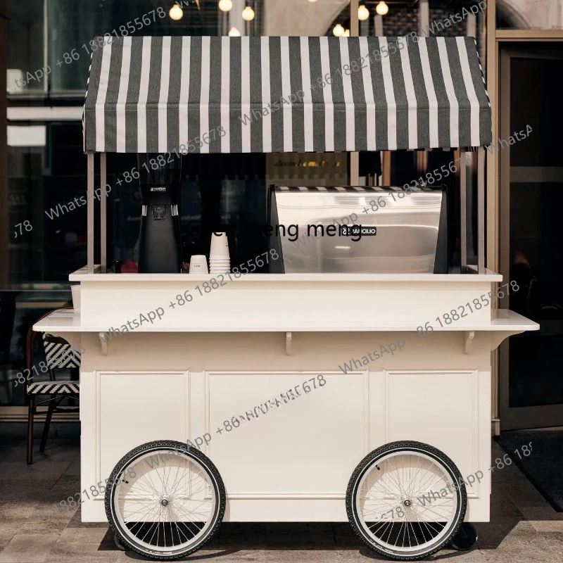 

Promotional booth display car Outdoor market stall car Shopping mall selling flower wrought iron movable car