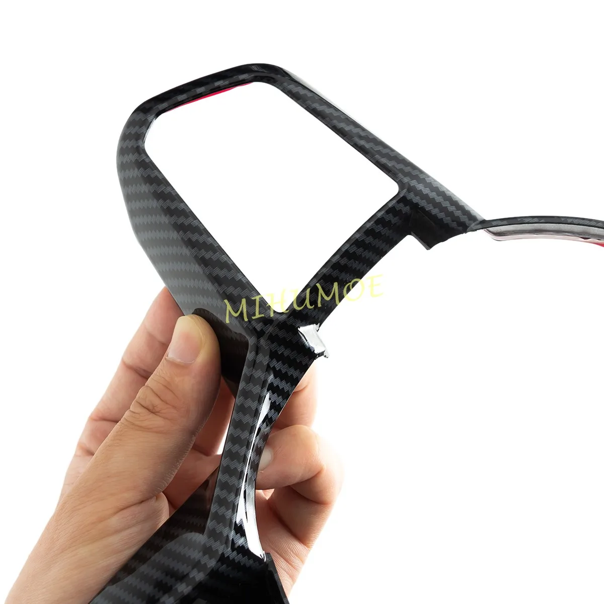 ل BMW X1 iX1 U11 X2 iX2 28i 2024 2025 ألياف الكربون سيارة الداخلية عجلة القيادة التبديل إطار غطاء الزخارف اكسسوارات #4