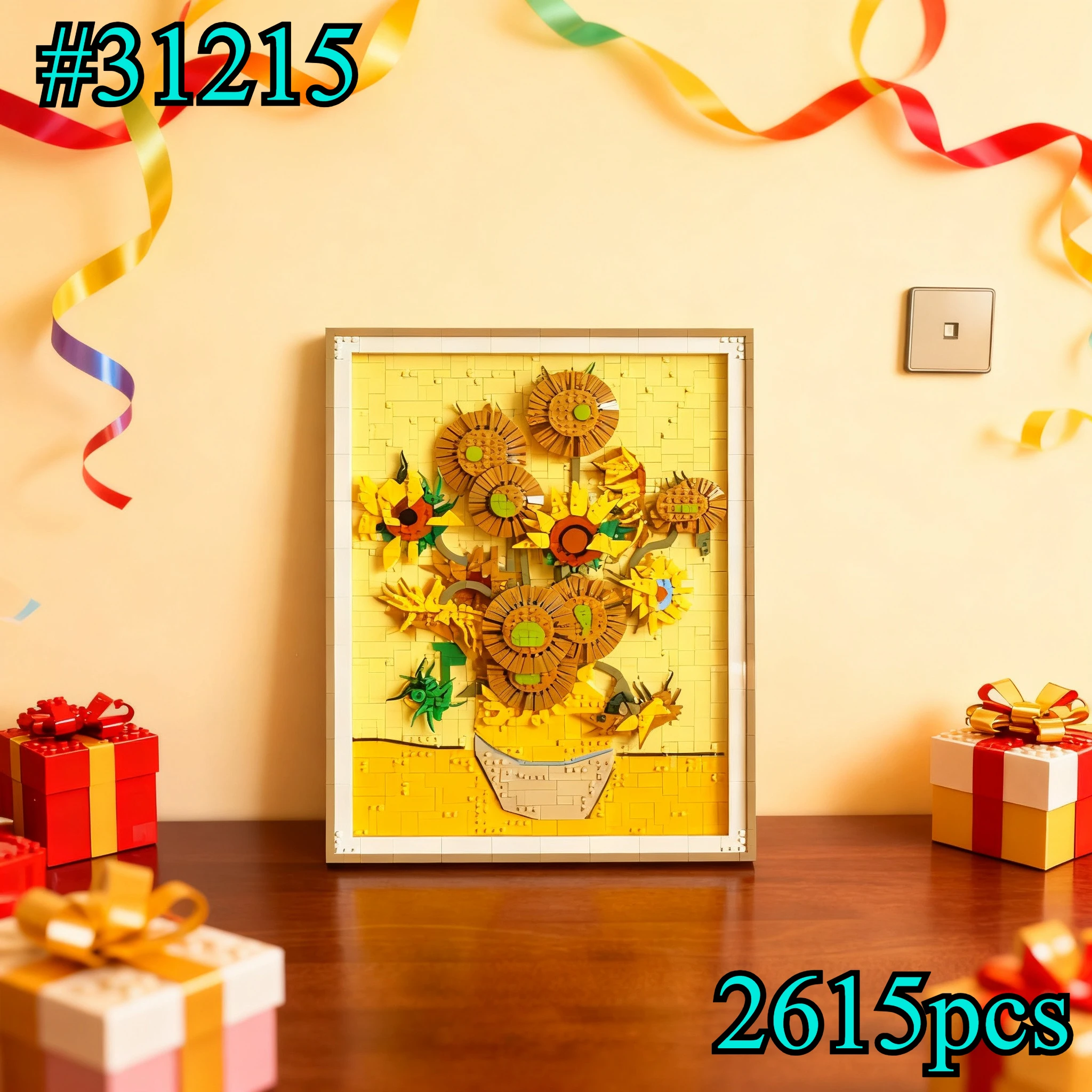 Sunflower Drawing Board 31215 Building Blocks Sets Compatible with Legoed Particles Suitable for Christmas Gifts 2615pcs