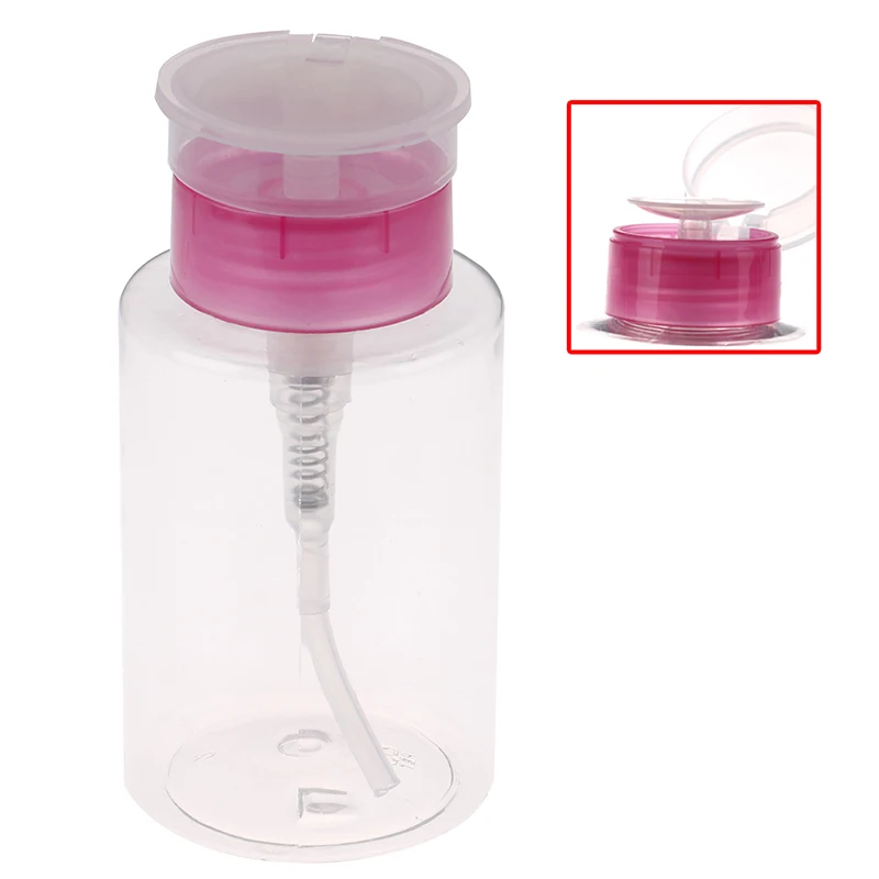 160ml Nail Refillable Bottle Empty Press Pump Dispenser Nail Art Polish Remover Cleaner Makeup Moisture Bottle Manicure Tool