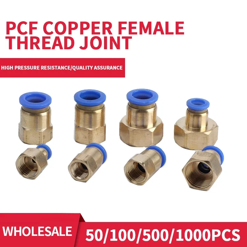 

PCF Pneumatic Fittings Quick Air Connector 4mm 6mm 8mm 10mm 12mm Push In Hose Tube Thread 1/8 1/4 3/8 1/2 BSPT Air Couplings