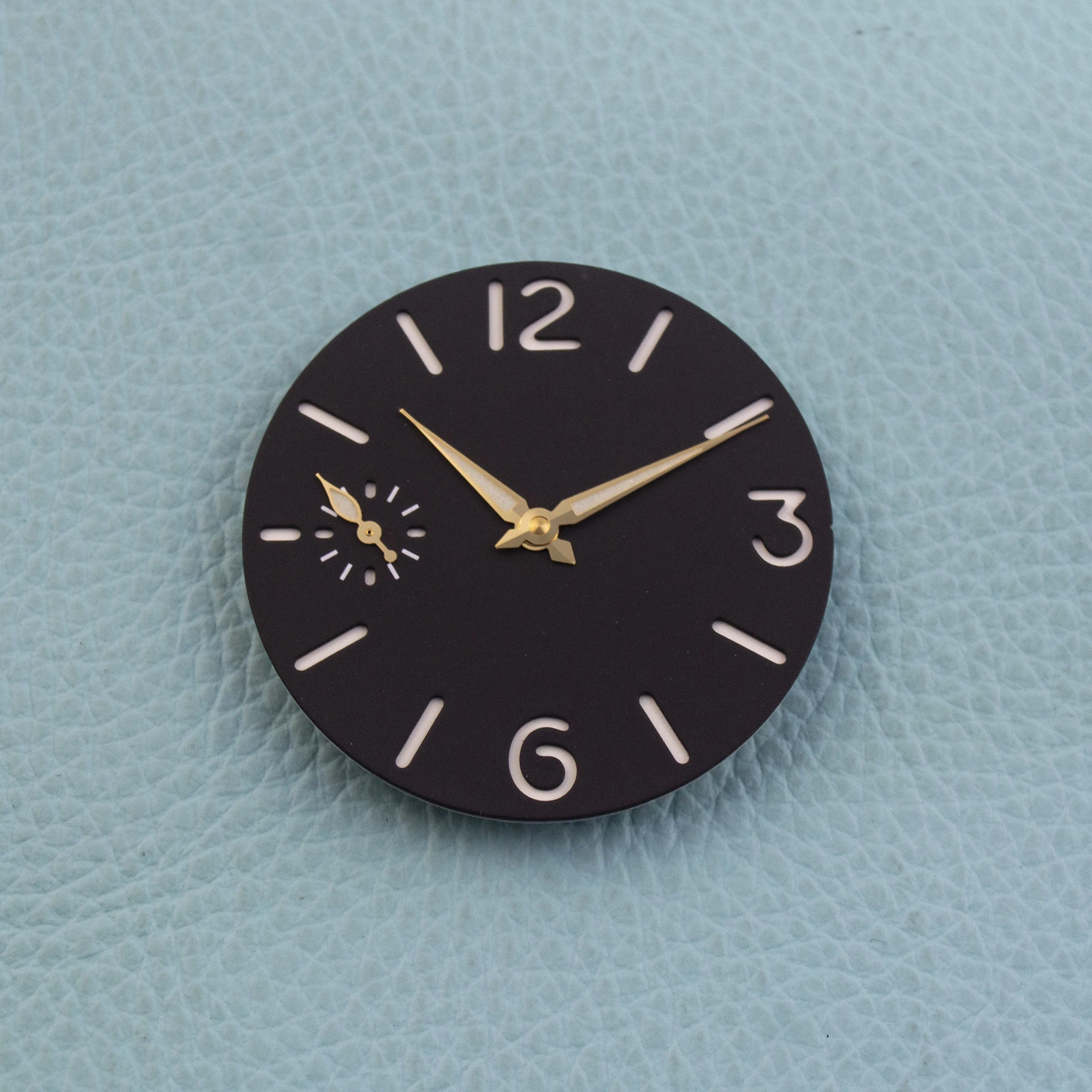 36mm Watch Dial ST3600 Gold Watch Hands Double Layer Watch Dial Sandwich Watch Green Luminous Dial for eta6497 ST3600 Movement